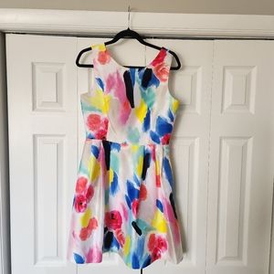 Like New Kate Spade Multi-Color Brushstroke Fit and Flare Dress Size 6